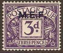 MEF 1942 3d Violet Postage Due. SGMD4.