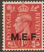 MEF 1943 1d Pale scarlet. SGM11.