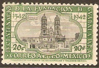 Mexico 1942 20c Black and green. SG697.