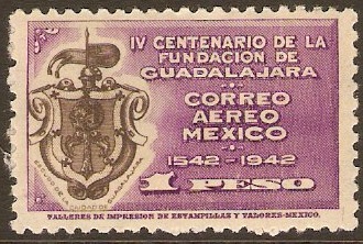 Mexico 1942 1p Violet and brown. SG699.