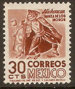 Mexico 1950 30c Carmine-red. SG840.