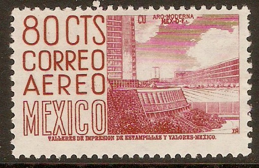 Mexico 1950 80c Claret. SG855.