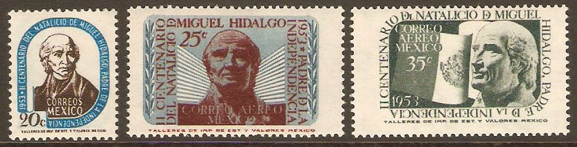 Mexico 1953 Hidalgo Commemoration Set. SG871-SG873.