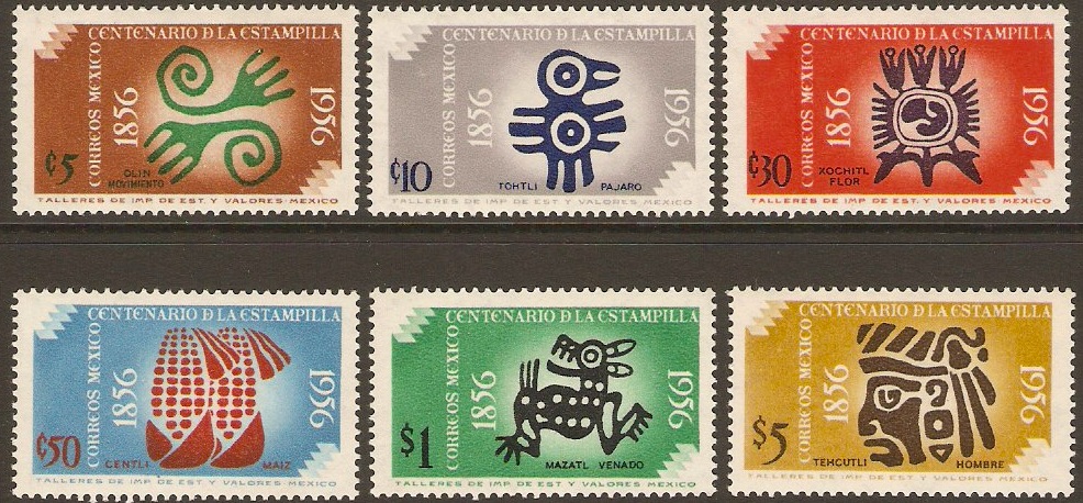 Mexico 1956 Stamp Centenary Set. SG930-SG935.