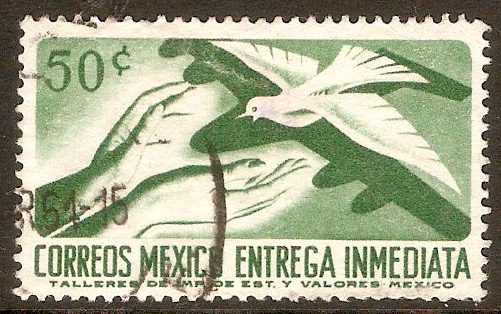 Mexico 1956 50c Green - Express Letter. SGE955.