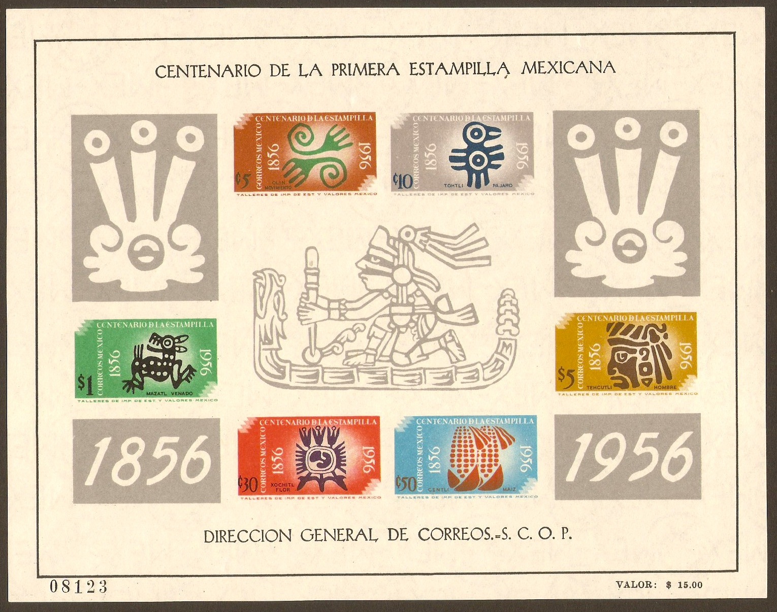 Mexico 1956 Stamp Centenary Sheet. SGMS936.