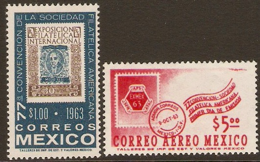 Mexico 1963 Philatelic Meeting Set. SG1031-SG1032.