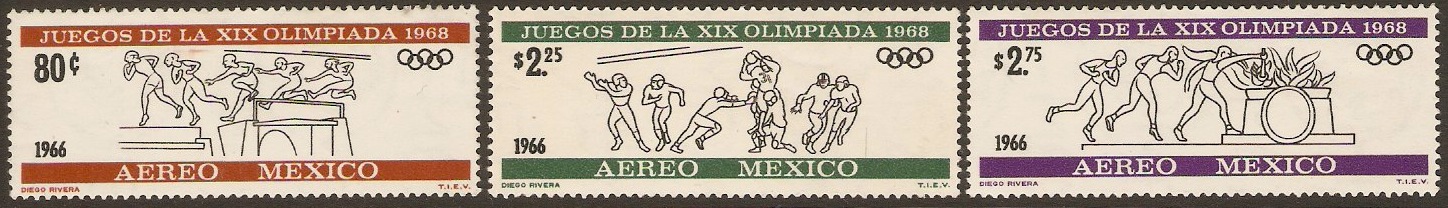 Mexico 1966 Olympic Games Stamps. SG1124-SG1126.