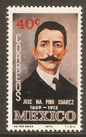 Mexico 1970 40c Pino Sudrez Anniversary. SG1208.
