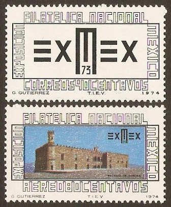 Mexico 1974 Stamp Exhibition Set. SG1295-SG1296.