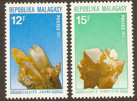 Malagassy 1971 Minerals Stamps Set. SG190-SG191.