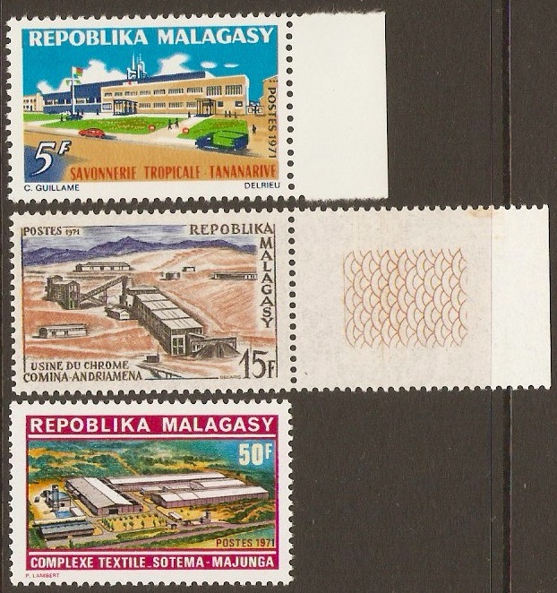 Malagassy 1971 Industries Stamps Set. SG192-SG194.