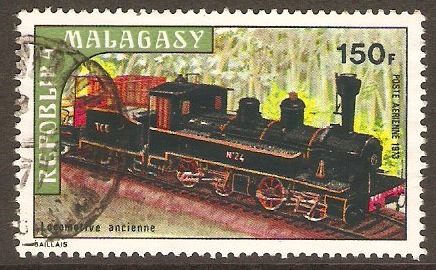 Malagassy 1973 150f Early Railways Stamp. SG253.