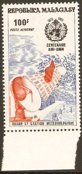 Malagassy 1973 100f WMO Anniversary Stamp. SG259.