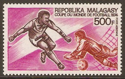 Malagassy 1973 500f World Cup Football Stamp. SG266.