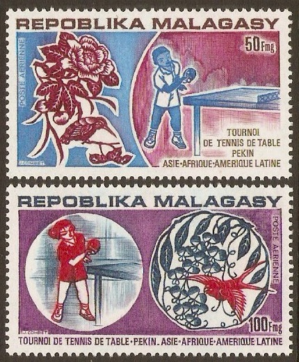 Malagassy 1974 Table Tennis Stamps Set. SG273-SG274.