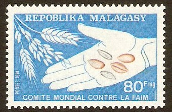 Malagassy 1974 80f Freedom from Hunger Stamp. SG288.