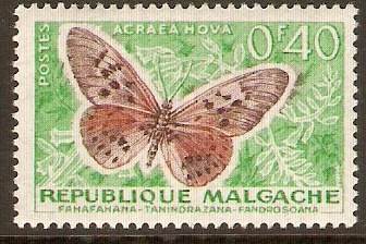 Malagassy 1960 40c Butterfly series. SG8.
