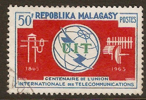 Malagasy 1965 ITU Centenary Stamp. SG94.