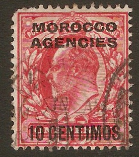 Morocco Agencies 1907 10c on 1d Scarlet. SG113.