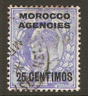 Morocco Agencies 1907 25c on 2d Ultramarine. SG116.