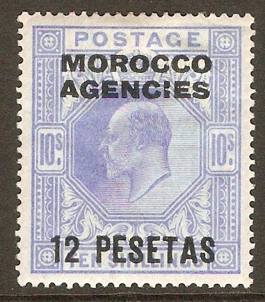 Morocco Agencies 1907 12p on 10s Ultramarine. SG123.