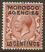Morocco Agencies 1914 15c on 1d Red-brown. SG131.