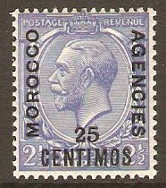 Morocco Agencies 1914 25c on 2d Blue. SG133.