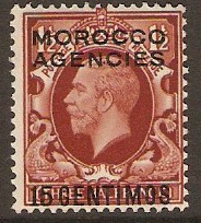 Morocco Agencies 1935 15c on 1d Red-brown. SG155.