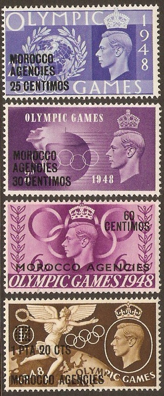 Morocco Agencies 1948 Olympic Games Set. SG178-SG181.
