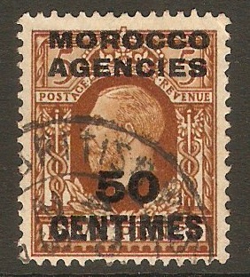 Morocco Agencies 1935 50c on 5d Yellow-brown. SG221.