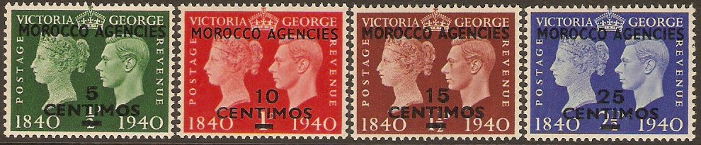 Morocco Agencies 1940 Stamp Centenary. SG172-SG175.