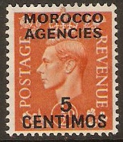 Morocco Agencies 1951 5c on d Pale orange. SG182.