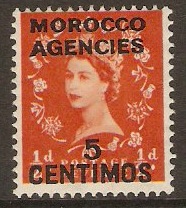 Morocco Agencies 1954 5c on d Orange-red. SG187.