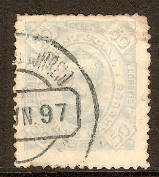 Lourenco Marques 1885 50r Pale blue. SG12. Perf 12.