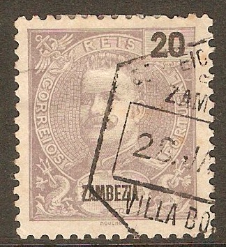 Zambezia 1898 20r Deep lilac. SG24.