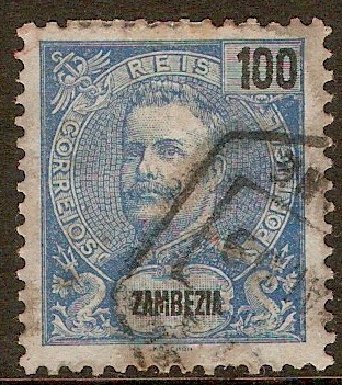 Zambezia 1898 100r Blue on blue. SG29.