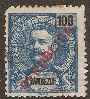 Zambezia 1917 100r Blue on blue. SG109.