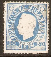 Mozambique 1886 50r Pale blue. SG50.