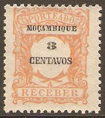 Mozambique 1917 3c Orange Postage Due. SGD249.