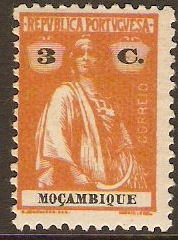 Mozambique 1919 3c Orange. SG272.