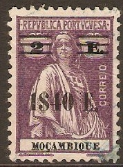 Mozambique 1931 1E.40 on 2E Purple. SG329.