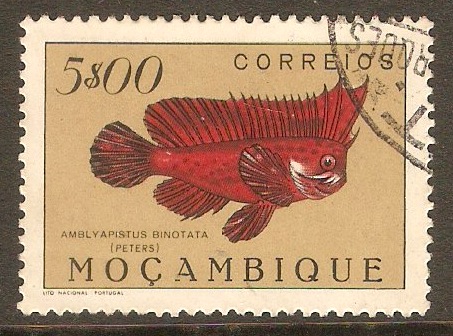 Mozambique 1951 5E Fishes Series. SG455.