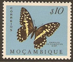 Mozambique 1953 10c Butterfly and Moth Series. SG472. - Click Image to Close