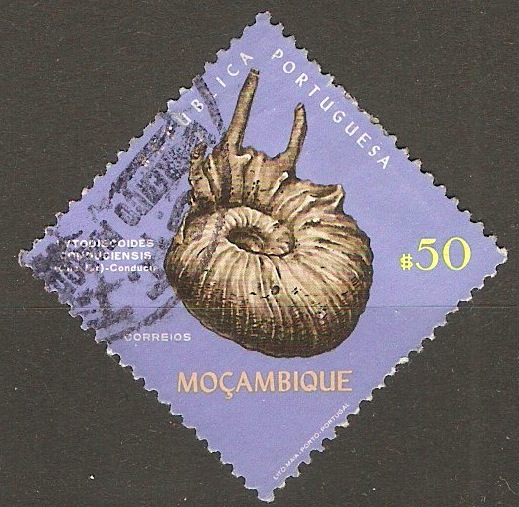 Mozambique 1971 50c Rocks, Minerals and Fossils series. SG609.