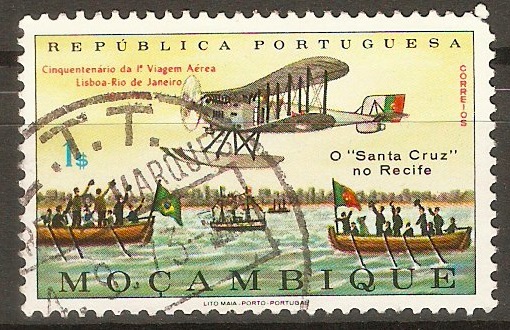Mozambique 1972 1E Flight Anniversary stamp. SG619.