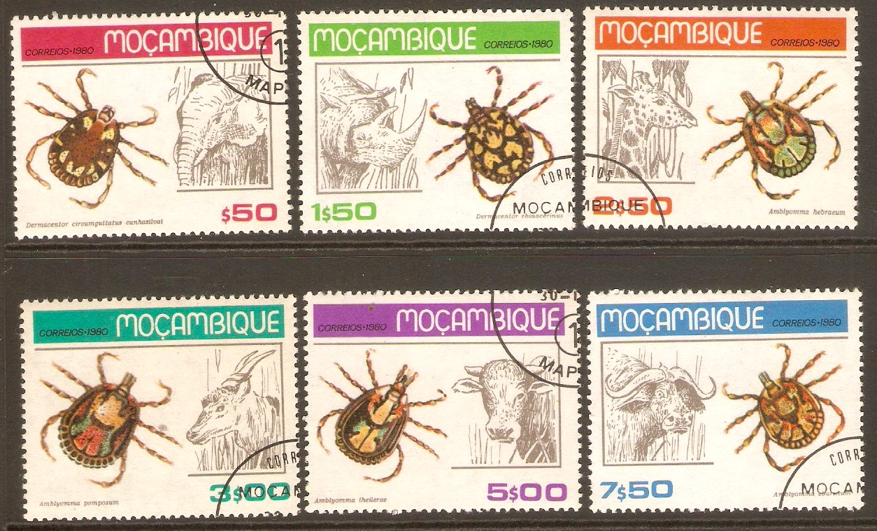 Mozambique 1980 Ticks Set. SG797-SG802.