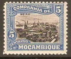 Mozambique Company 1918 5c Black and blue. SG206B.
