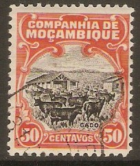 Mozambique Company 1918 50c Black and orange. SG215B.