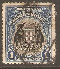 Mozambique Company 1918 1E Black and deep blue-green. SG216B.